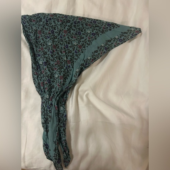 Madewell Teal Turquoise Blue Floral Bandana
